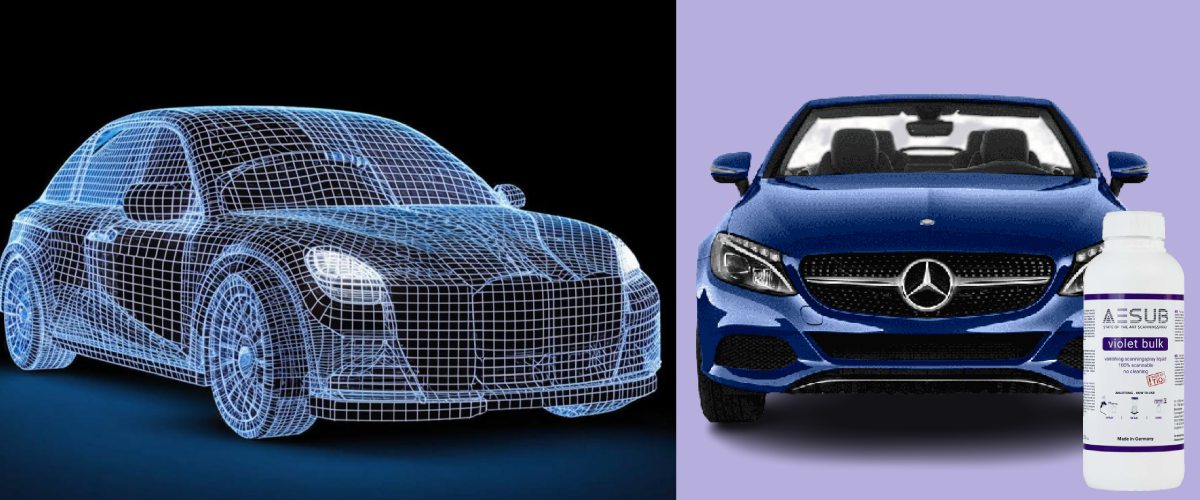 AESUB Violet – spray for 3D scanning in industry